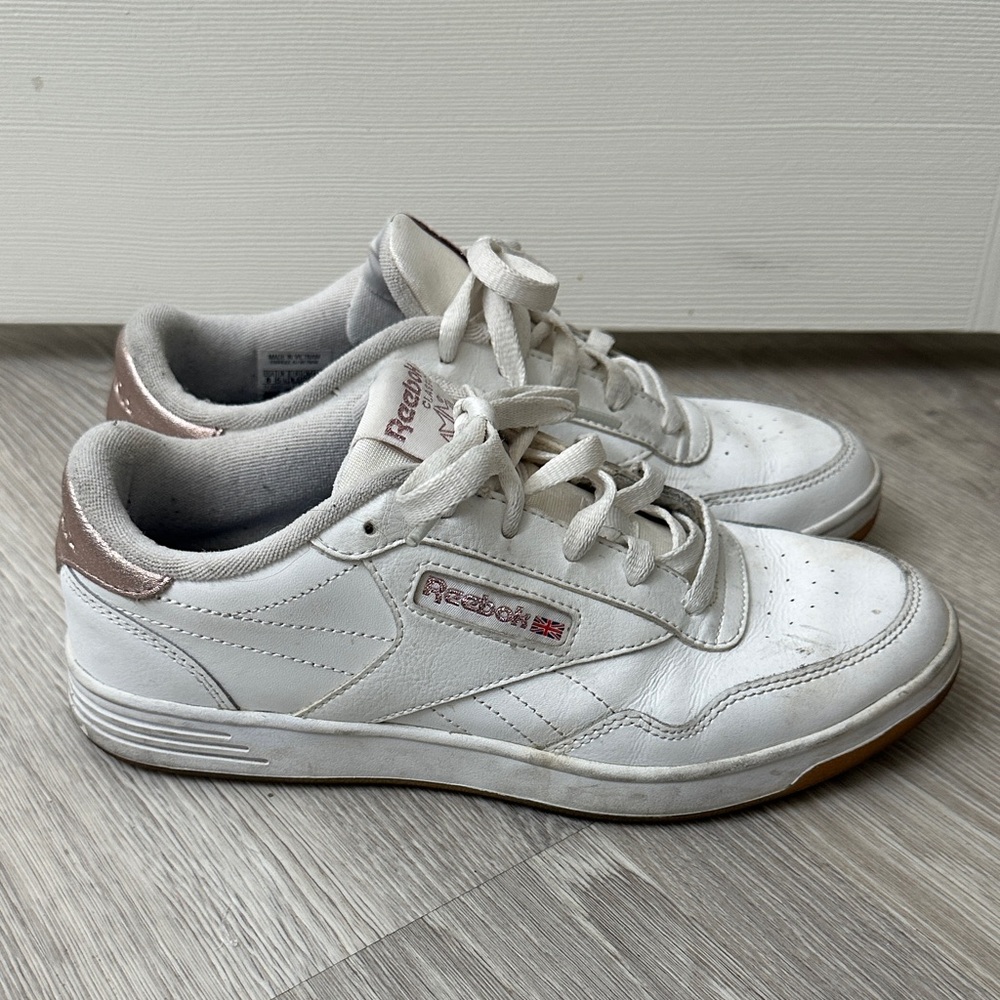 Reebok Women's White and Pink Sneakers